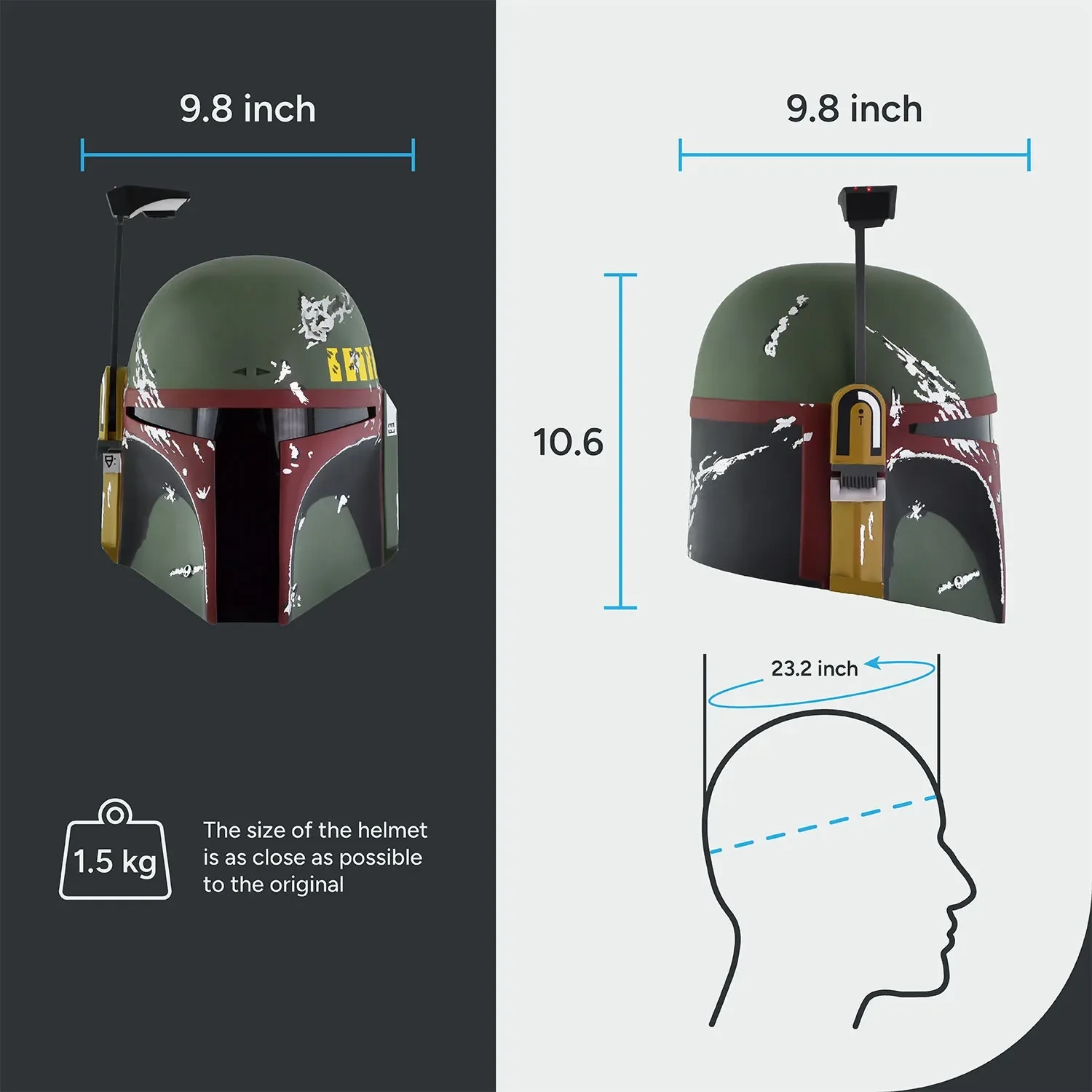 Boba Fett - Classic Old Helmet with LED - Image 11