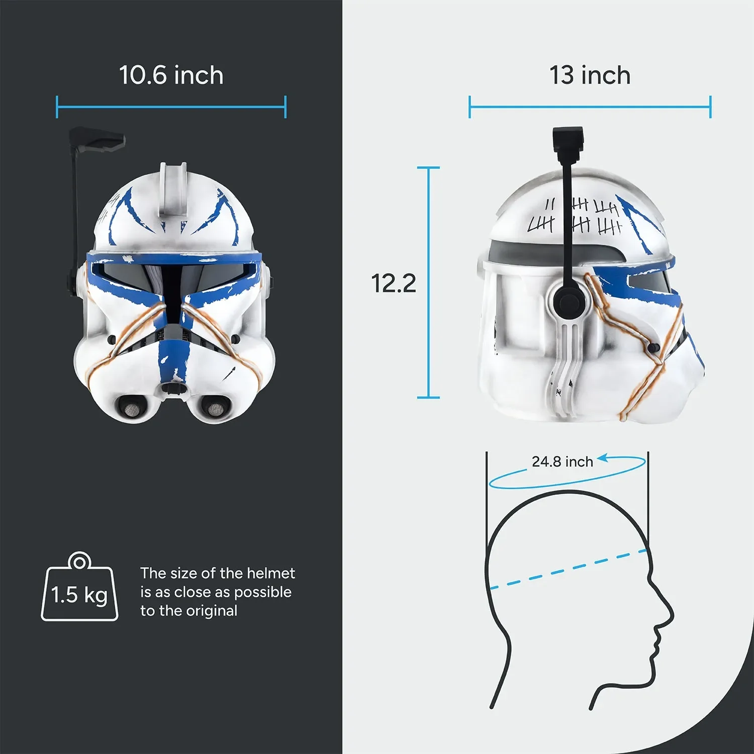 Captain Rex Realistic 501 Legion Helmet - Image 11