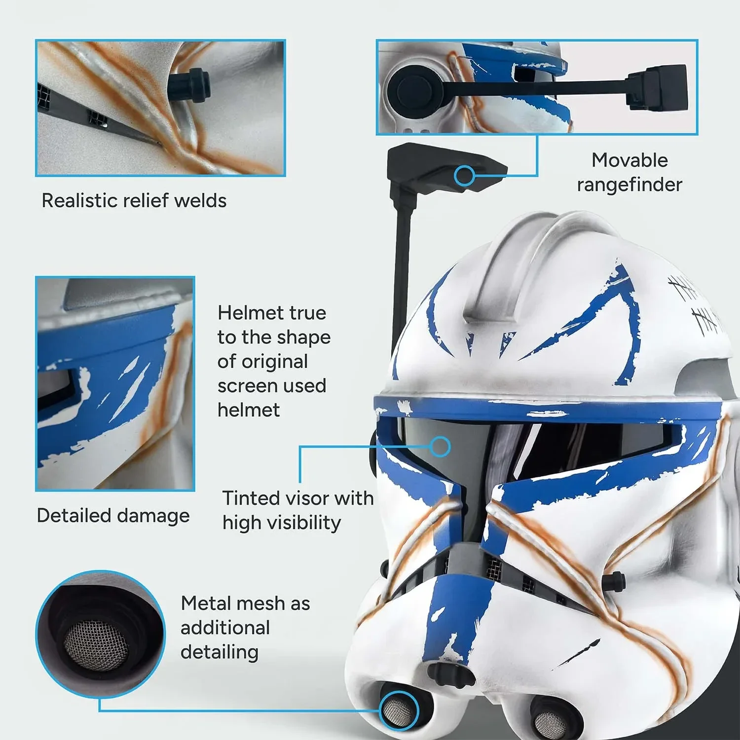 Captain Rex Realistic 501 Legion Helmet - Image 7
