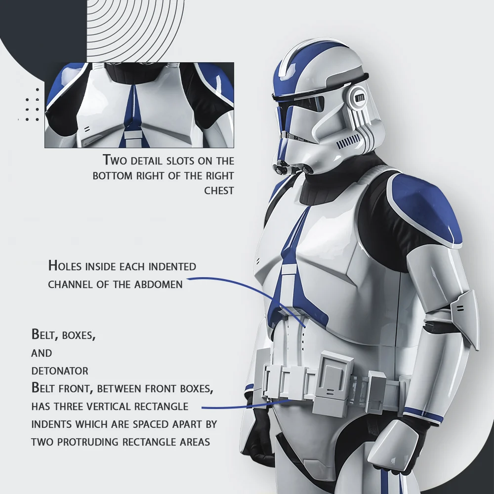 501 Legion Clean Clone Trooper Cosplay Armor Costume - Image 4