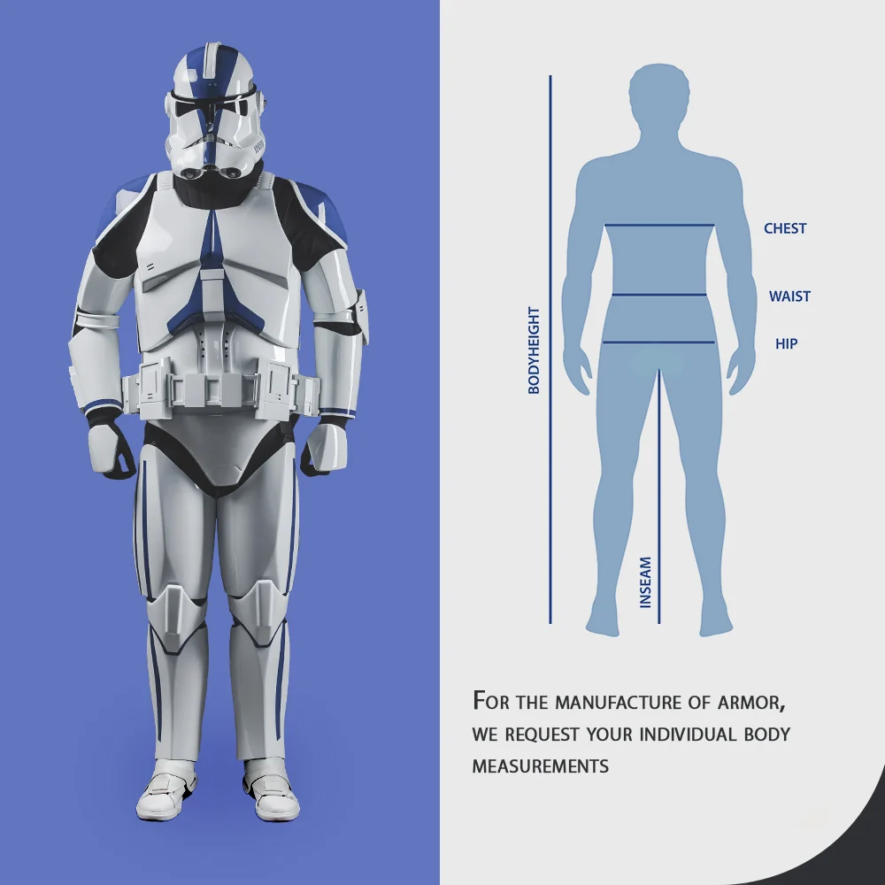 501 Legion Clean Clone Trooper Cosplay Armor Costume - Image 7