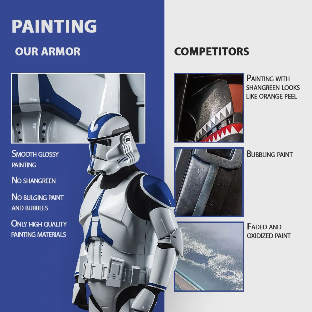 501 Legion Clean Clone Trooper Cosplay Armor Costume - Image 8