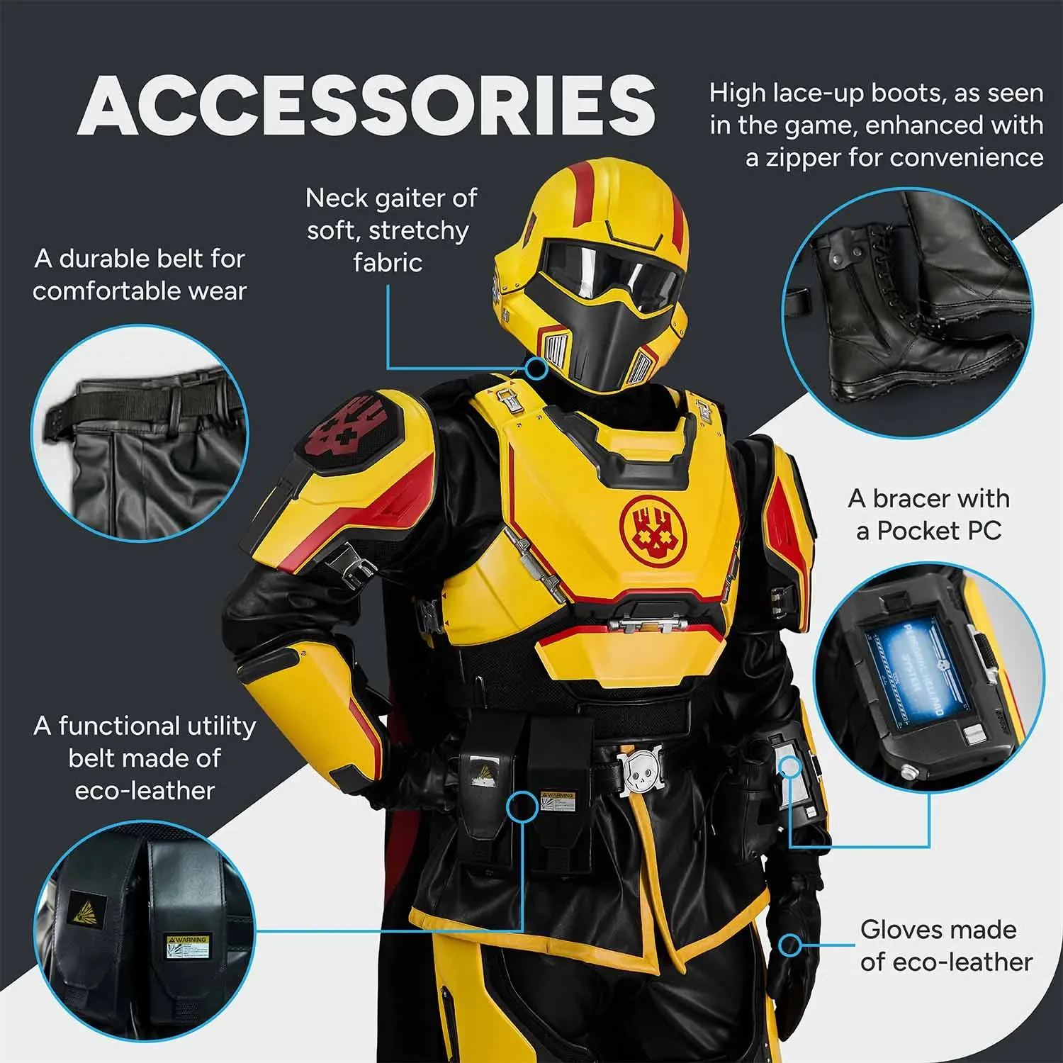 Helldivers 2 Chaosdiver Gold Eagle Cosplay Costume - Image 6