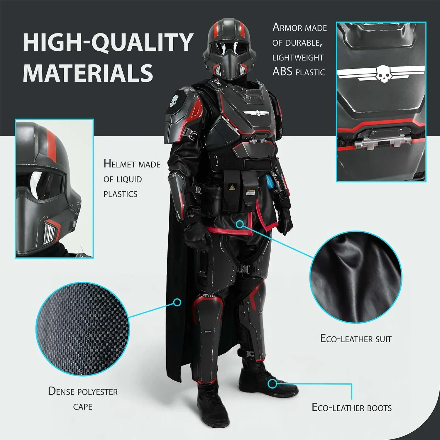 Helldivers B-01 Cosplay Costume - Red - Image 2