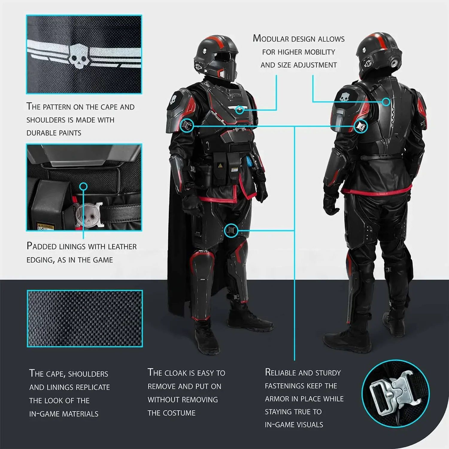 Helldivers B-01 Cosplay Costume - Red - Image 5