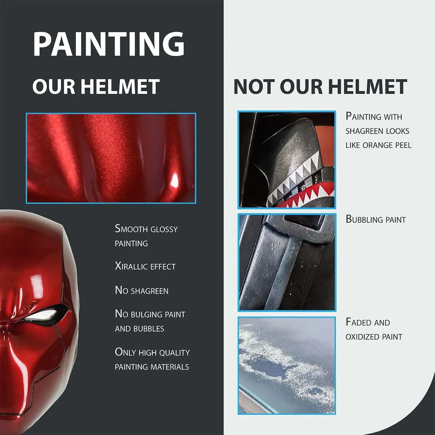 Red Hood Helmet with LED lights - Image 9