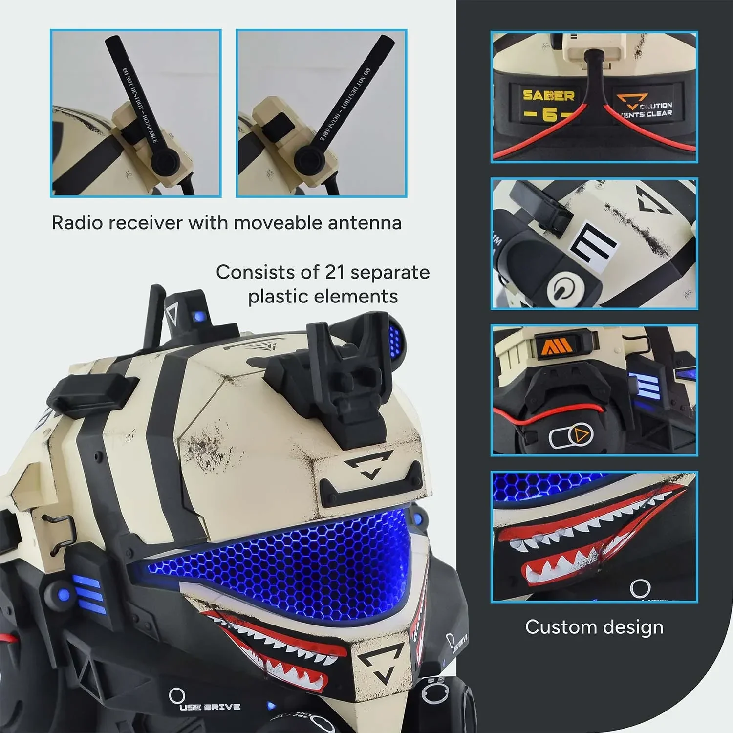 Titanfall 2 Pulse Blade Pilot Helmet - Shark White - Image 7